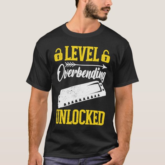 T-shirt Niveau Déverrouillé Overbending Harmonica Player (Devant)