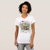 T-SHIRT NIVEAU D'OISEAU, FLEURS BROWN DE PRINTEMPS BLANC, (Devant entier)