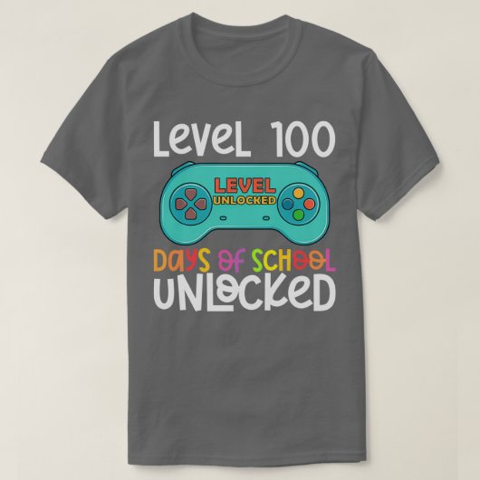 T-shirt Niveau Drôle 100 Jours D'École Déverrouillé 1 (Design devant)