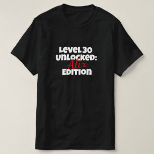 T-shirt Niveau drôle [Âge] Débloqué Édition [Nom] Annivers