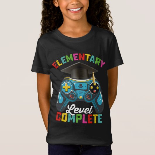 T-Shirt Niveau élémentaire Complet Graduation Jeu Gamer (Devant)