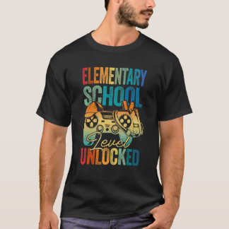 T-shirt Niveau Élémentaire Débloqué Jeu De Rentree Scolair