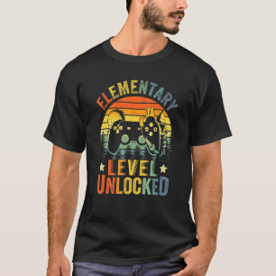 T-shirt Niveau Élémentaire Déverrouillé Jeu Vidéo Retour À