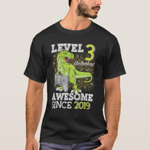 T-shirt Niveau Enfant 3 Débloqué Incroyable 2019 3 Ans Jeu
