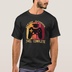 T-shirt Niveau lycée Complet Gamer Jeu Diplôme de Jeu