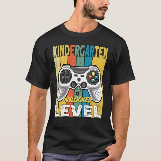 T-shirt Niveau Maternelle Jeu Vidéo Déverrouillé Retour À  (Devant)