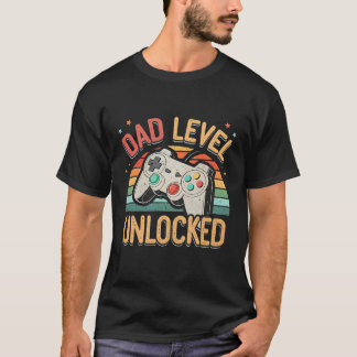 T-shirt Niveau Papa Débloqué jeu vidéo rétro