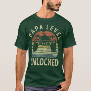 T-shirt Niveau Papa Débloqué, Papa Joueur de Jeux Vidéo, D
