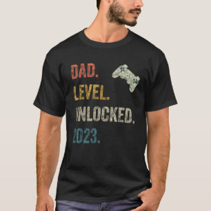 T-shirt Niveau Papa Déverrouillé 2023 Grossesse Gamer Bien
