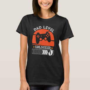 T-shirt Niveau Papa Déverrouillé 2023 Grossesse Gamer Bien