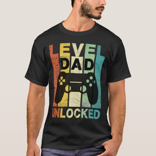 T-shirt Niveau papa déverrouillé - Gamer (Devant)
