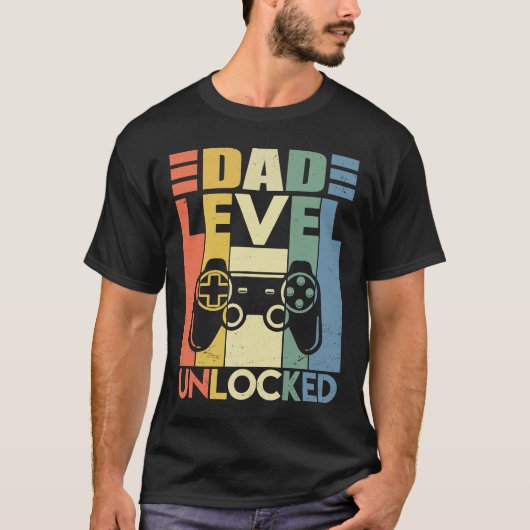 T-shirt Niveau Papa Faire-part Grossesse Déverrouillé Bien (Devant)