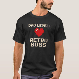 T-shirt Niveau Papa : Retro Conception de la boss de jeu