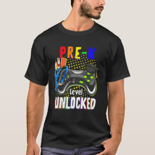 T-shirt Niveau Pré K Déverrouillé Jeu Vidéo Retour À L'Éco