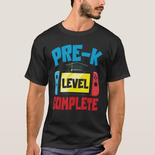 T-shirt Niveau pré-K Niveau de diplôme Complet de jeu vidé (Devant)