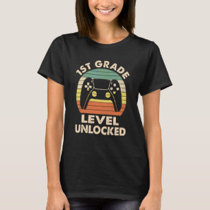 T-shirt Niveau Première Année Débloqué Joueur 1er Jour D'é