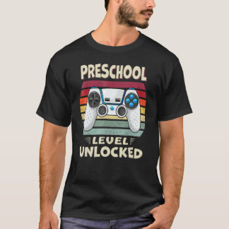 T-shirt Niveau Préscolaire Jeu Vidéo Déverrouillé Retour À
