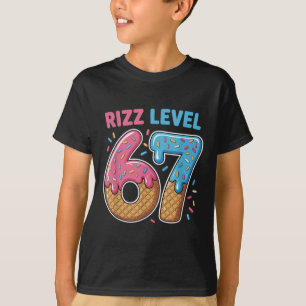 T-shirt Niveau Rizz 67 Alpha Argot Gén 67e Numéro Crème Gl