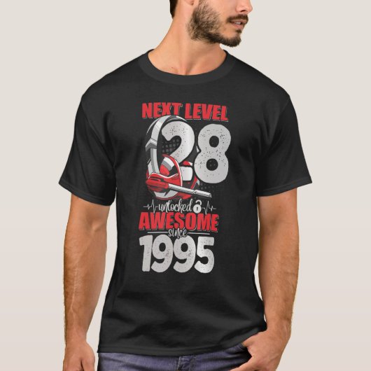 T-shirt Niveau suivant Déverrouillé Garçon de 28 ans 1995  (Devant)