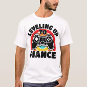 T-shirt Niveau Supérieur Fiancé Joueur Nouveau Couple Fian (Devant)