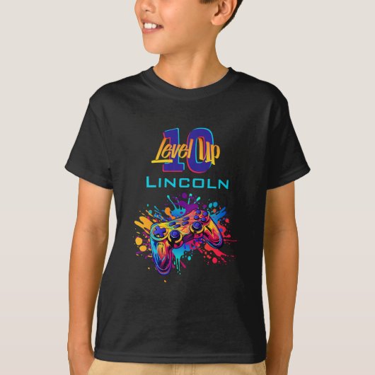T-shirt Niveau Up Video Game Controller Anniversaire (Devant)