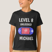 T-shirt Niveau Up Video Game Controller Anniversaire Enfan (Devant)