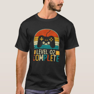 T-shirt Niveau vintage 2 Jeu Vidéo Complet 2E Anniversaire