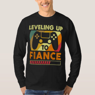 T-shirt Niveau Vintage Pour Fiançailles Humour Gamer Fianç