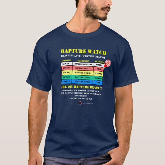 T-shirt Niveaux d'alerte de Rapture (Devant)
