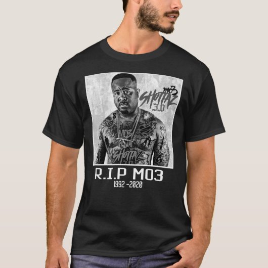 T-shirt Niveaux de gris Mo3 RIP (Devant)