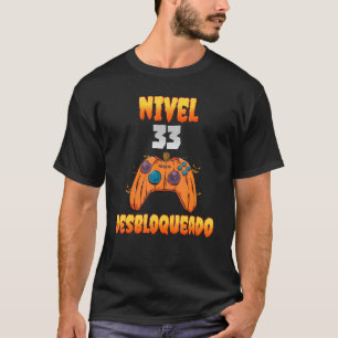 T-shirt Nivel 33 Desbloqueado 33 Años de Edad Cumpleaños V