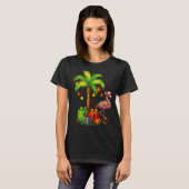 T-shirt Nk Flamingo Christmas Palm Tree Trocal Xmas  (Devant entier)