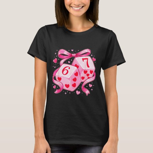 T-shirt Nk Love Dice 6 7 Hearts Valentine Cute Romantic Ar (Devant)