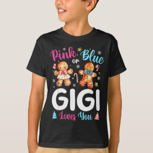 T-shirt Nk ou Blue Gigi vous aime Révélation de genre Noël