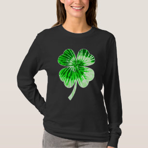 T-shirt Nn Green Tie Dye Shamrock Four Leaf C Pour Irlanda