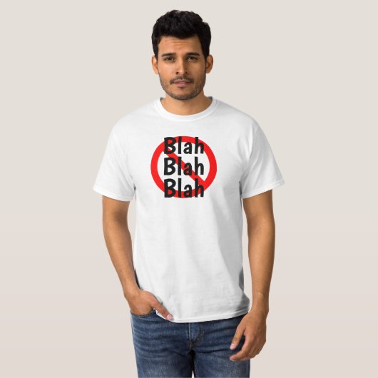 T-shirt NO Blah Blah Blah Blah Connexion en rouge, blanc e (Devant entier)