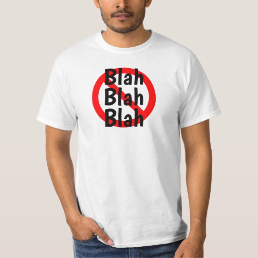 T-shirt NO Blah Blah Blah Blah Connexion en rouge, blanc e (Devant)