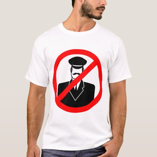 T-shirt No Chauffeur Allowed Symbol Funny Warning (Devant)
