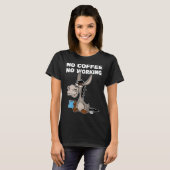 T-shirt No Coffee, No Working. Grumpy Funny Donkey (Devant entier)