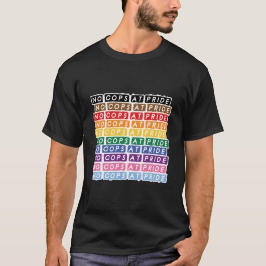 T-shirt No Cops At Pride Lgbtq Inclusive Rainbow Flag Stat (Devant)