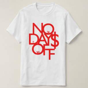 T-shirt No Days Off Clothing: Red & White