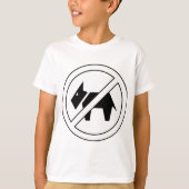 T-shirt No Dogs Allowed Bold Black and White Symbol (Devant)