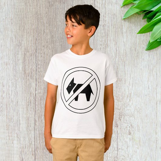 T-shirt No Dogs Allowed Bold Black and White Symbol