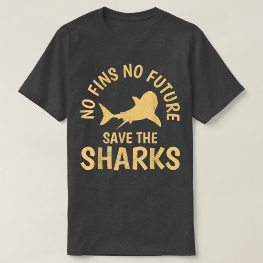 T-shirt No Fins no Future Save our Sharks Protection (Design devant)