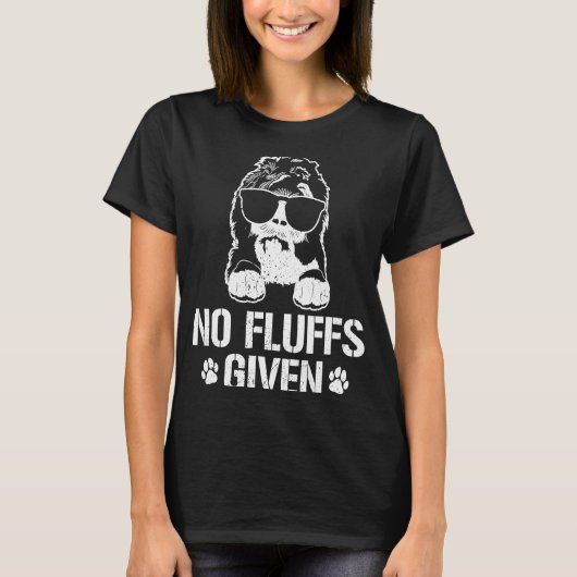 T-shirt No Fluffs Given Doodle Dog Sheepadoodle (Devant)