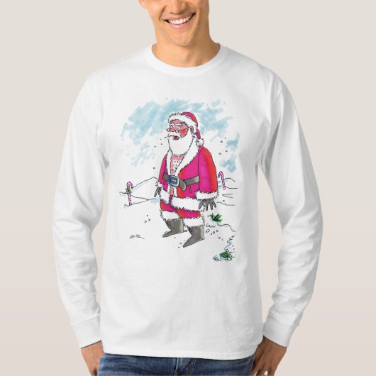 T-shirt No Ho-Ho-Ho hommes blanc chemise à manches longues (Devant)
