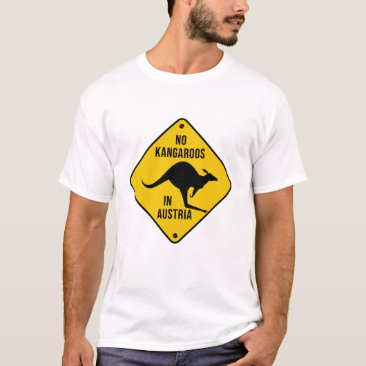 T-shirt No Kangaroos En Autriche Funny kangourou Yellow Si (Devant)