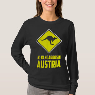 T-shirt No Kangaroos En Autriche Symbole Jaune Drôle T-shi