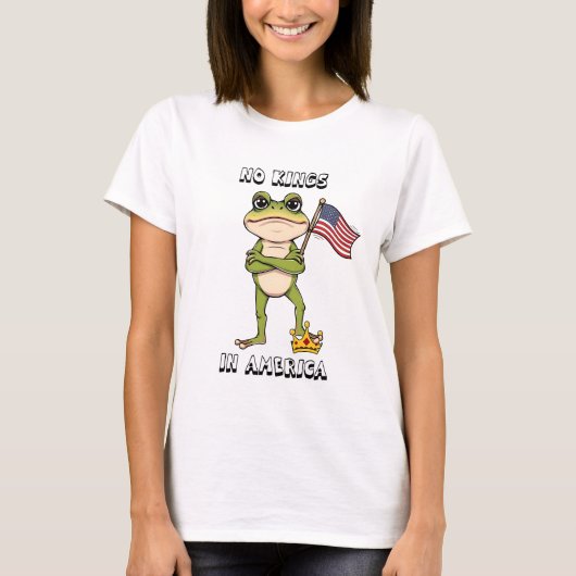 T-shirt No Kings in America Anti-Trump Protest (Devant)