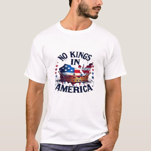 T-shirt No Kings In America Classic Retro Cool (Devant)